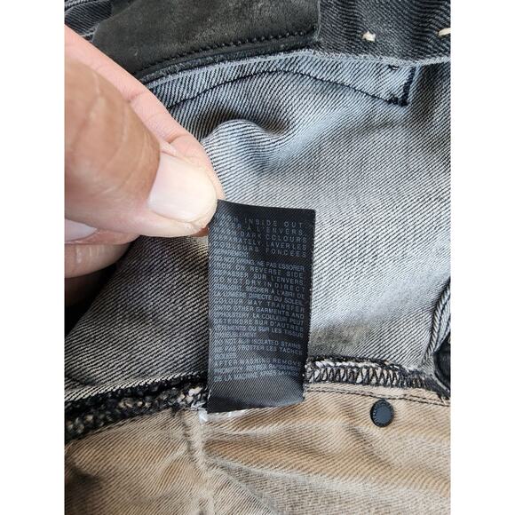 All Saints Jeans Mens 32x30.5 Gray Distress Button Fly Skinny Rock Grunge Preppy - Picture 8 of 9